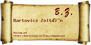 Bartovicz Zoltán névjegykártya